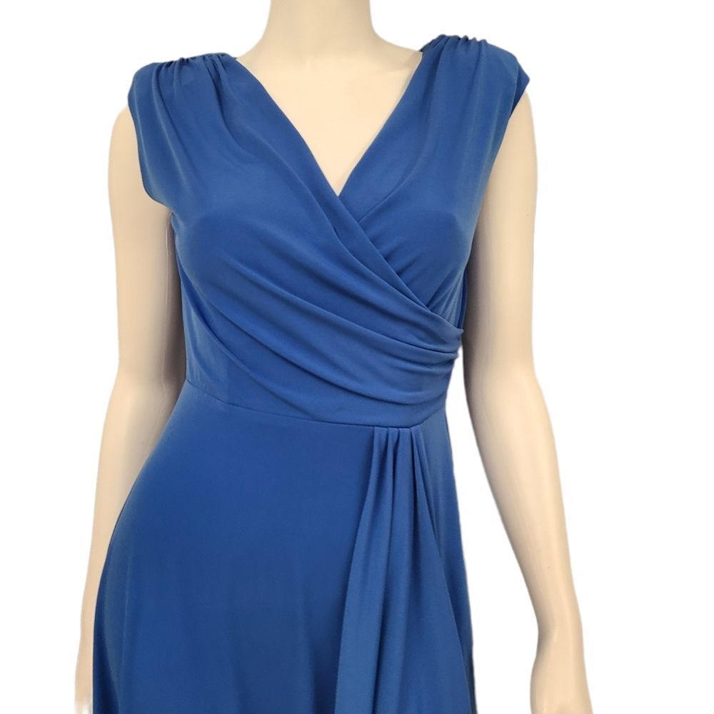 LYX Blue Faux Wrap Dress size MP - Picture 6 of 8